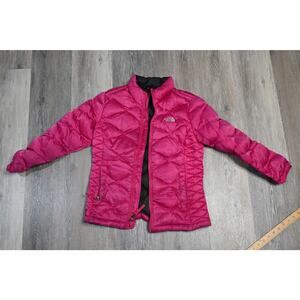 The North Face Girls 550 Down Puffer Jacket Pink Size L (14/16) Insulated Coat